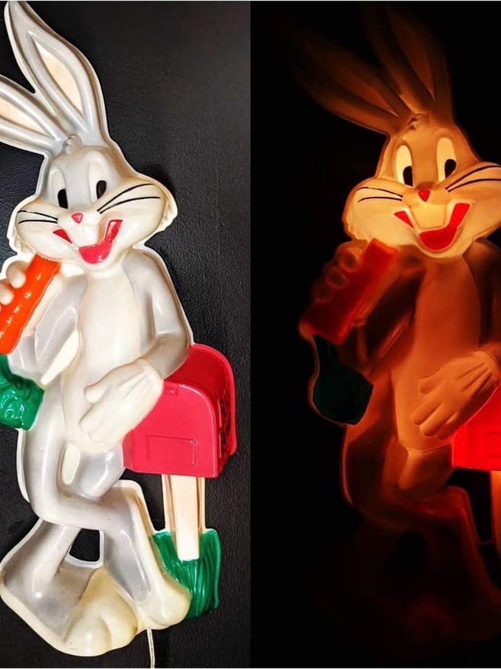 Vintage 1992 Headlites lighted wall sculpture Bugs Bunny Night Light 28”x12”